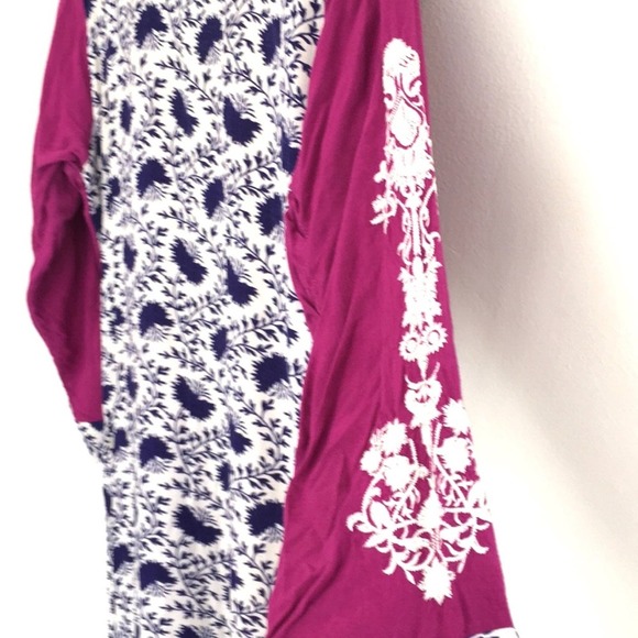 Boho Vintage maxi tunic side slits signs of wear dress or maxi top coverup top - Picture 6 of 9